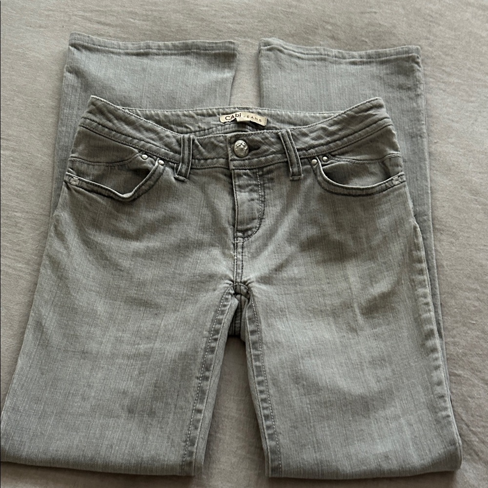 CAbi Women's Straight Leg Jeans in Classic Gray